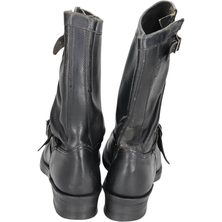 Platform Steel Toe Engineer Boots, Size 7 1/2 E Men's 26.0cm genuine leather black type Vintage Second Hand
