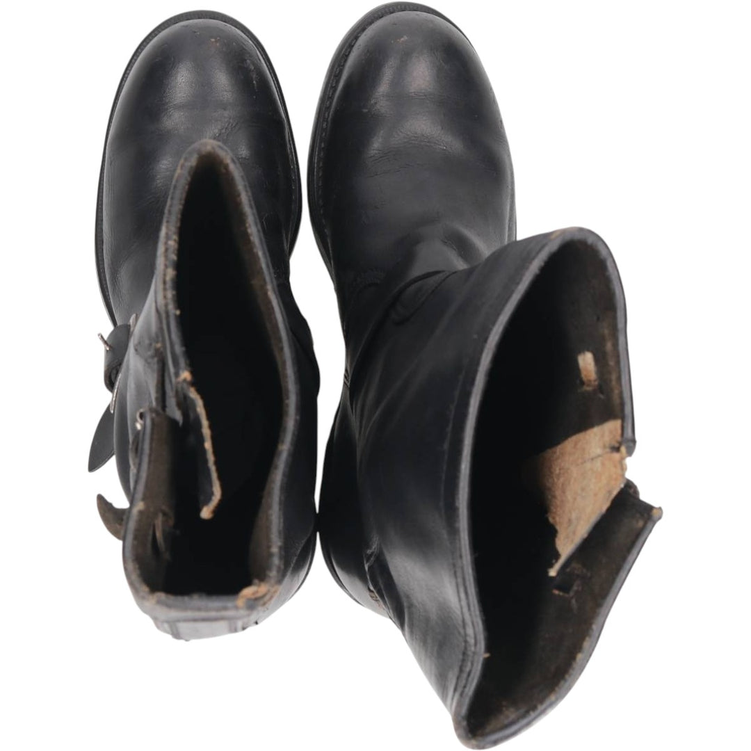 Platform Steel Toe Engineer Boots, Size 7 1/2 E Men's 26.0cm genuine leather black type Vintage Second Hand