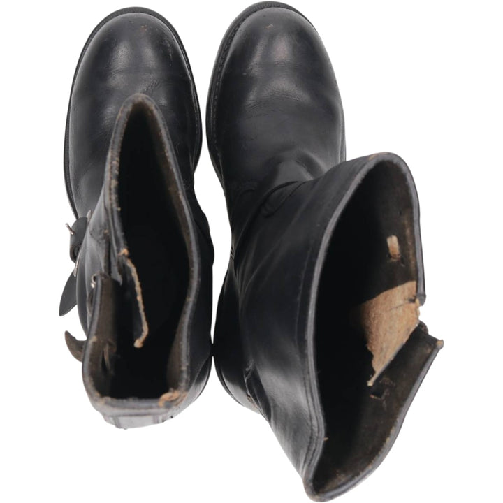 Platform Steel Toe Engineer Boots, Size 7 1/2 E Men's 26.0cm genuine leather black type Vintage Second Hand