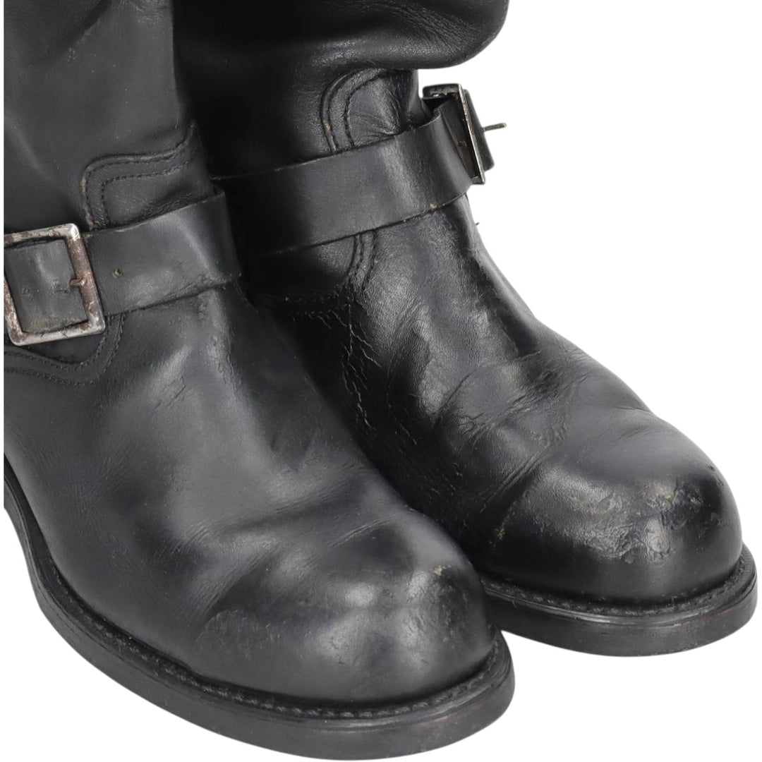 Platform Steel Toe Engineer Boots, Size 7 1/2 E Men's 26.0cm genuine leather black type Vintage Second Hand