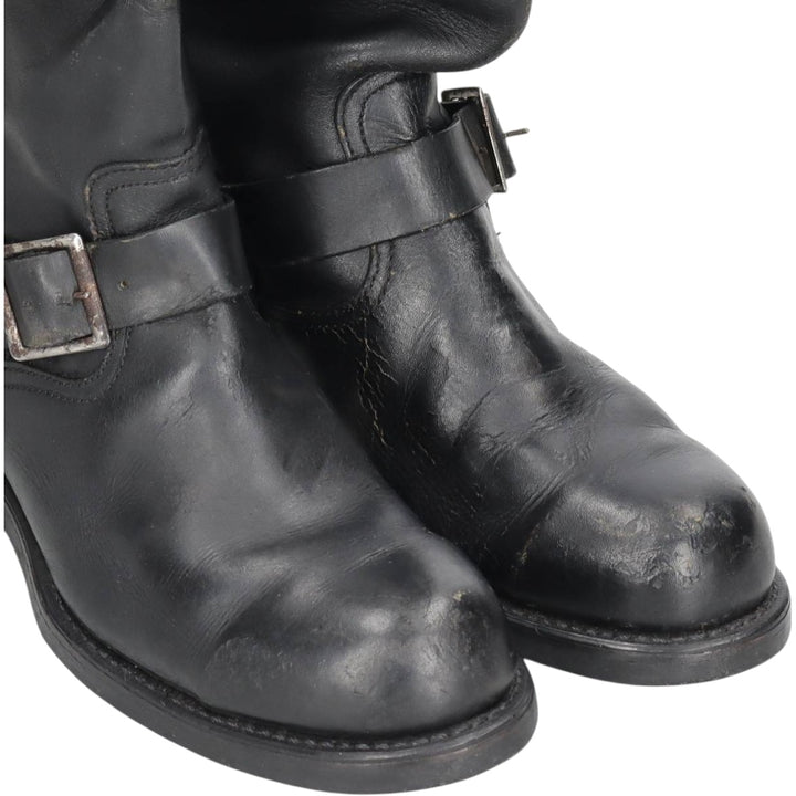 Platform Steel Toe Engineer Boots, Size 7 1/2 E Men's 26.0cm genuine leather black type Vintage Second Hand