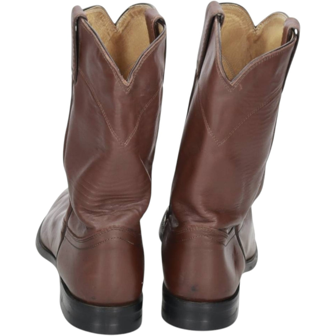 Justin 3404 Western Boots, Size 9 1/2 D Men's 27.5cm genuine leather brown type Vintage Second Hand