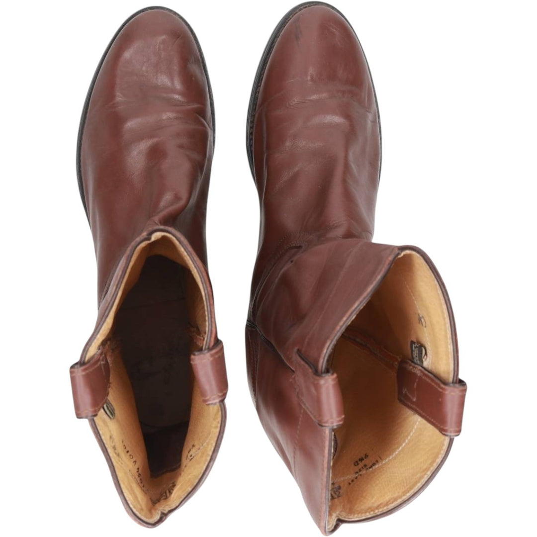 Justin 3404 Western Boots, Size 9 1/2 D Men's 27.5cm genuine leather brown type Vintage Second Hand