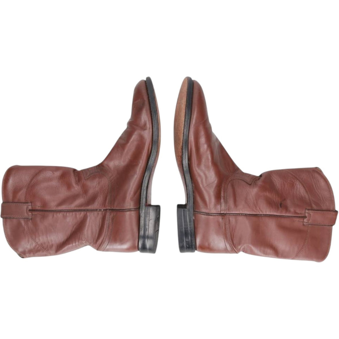 Justin 3404 Western Boots, Size 9 1/2 D Men's 27.5cm genuine leather brown type Vintage Second Hand