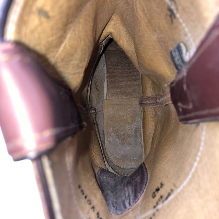 Justin 3404 Western Boots, Size 9 1/2 D Men's 27.5cm genuine leather brown type Vintage Second Hand