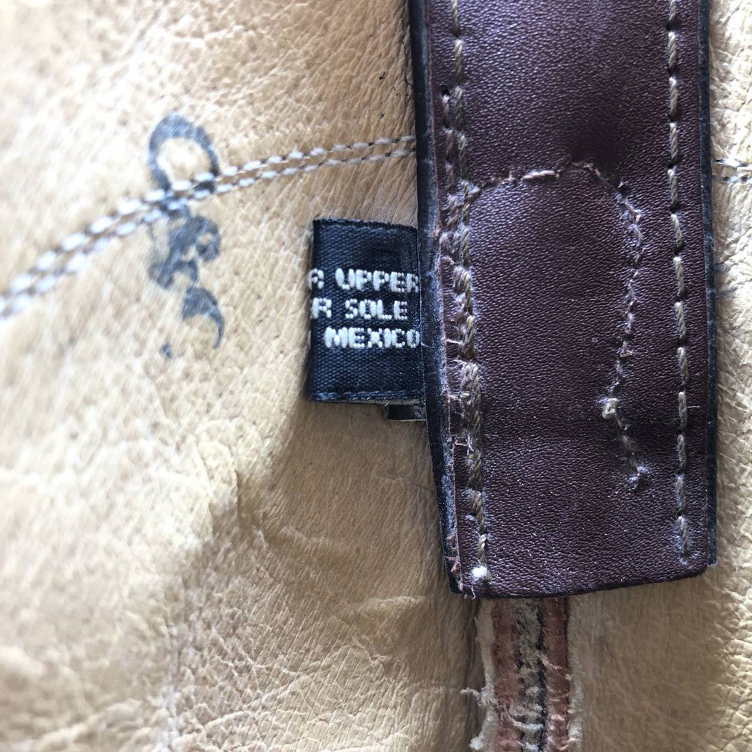 Justin 3404 Western Boots, Size 9 1/2 D Men's 27.5cm genuine leather brown type Vintage Second Hand