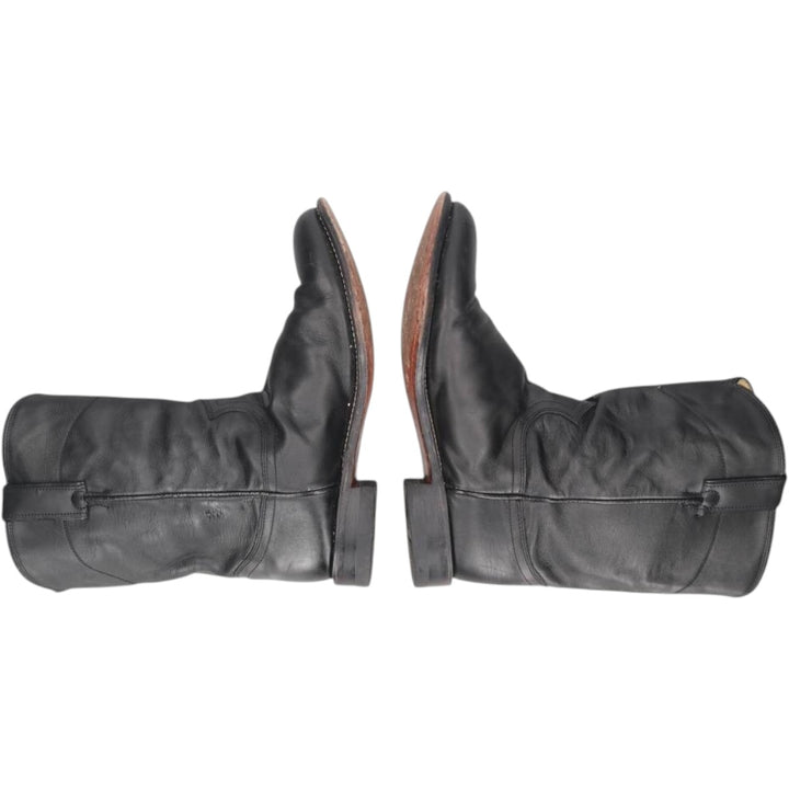Justin 3133 Western Boots, Size 9 EE Men's 27.0cm genuine leather black type Vintage Second Hand