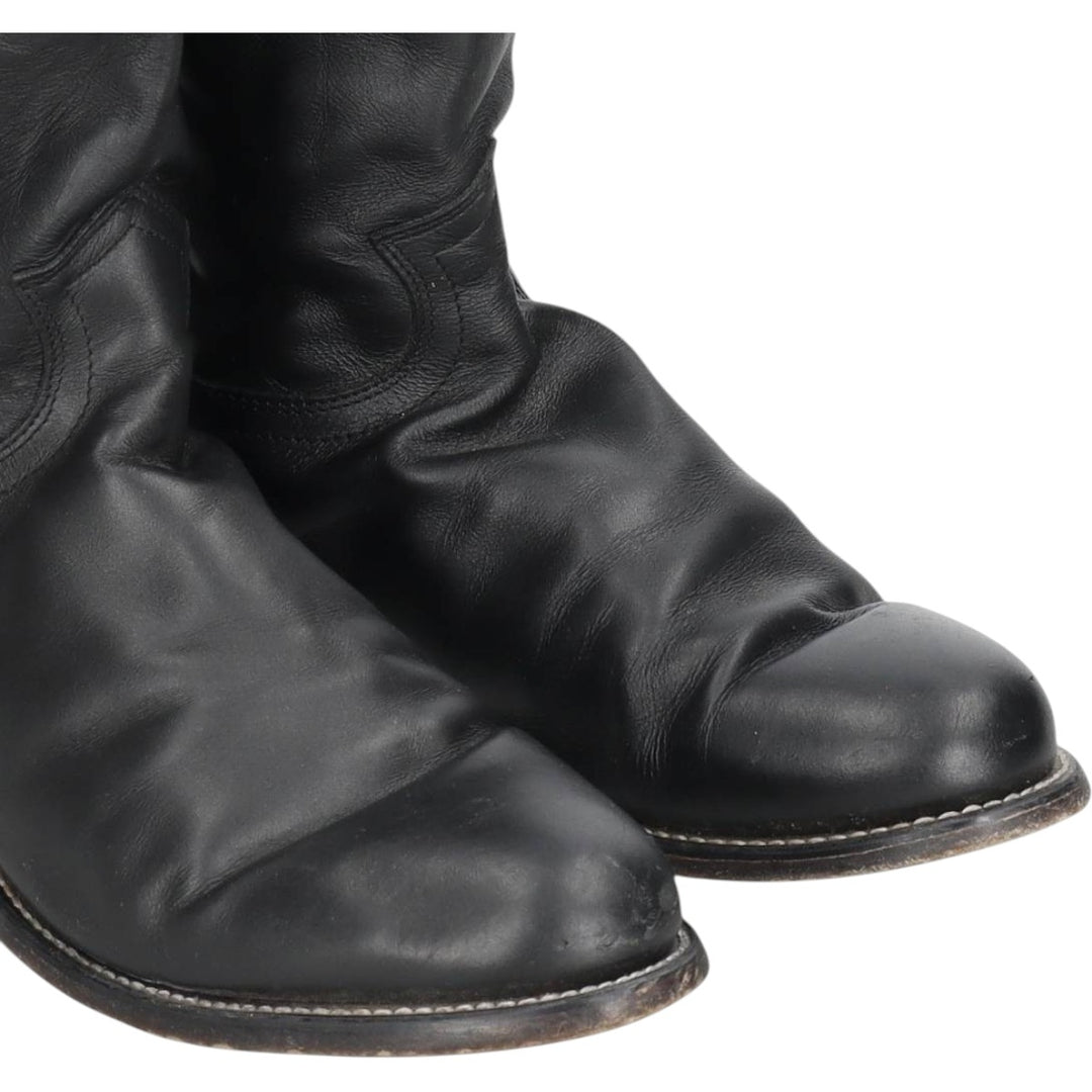 Justin 3133 Western Boots, Size 9 EE Men's 27.0cm genuine leather black type Vintage Second Hand