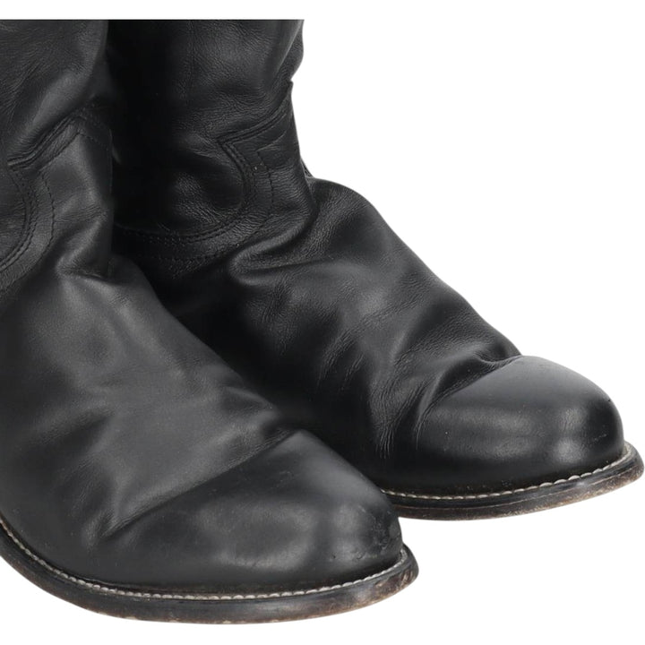 Justin 3133 Western Boots, Size 9 EE Men's 27.0cm genuine leather black type Vintage Second Hand