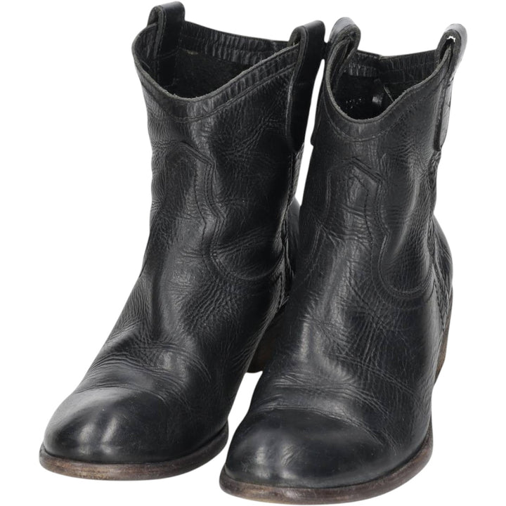 FRYE Short Western Boots Men's 26.0cm unclear black type Vintage Second Hand
