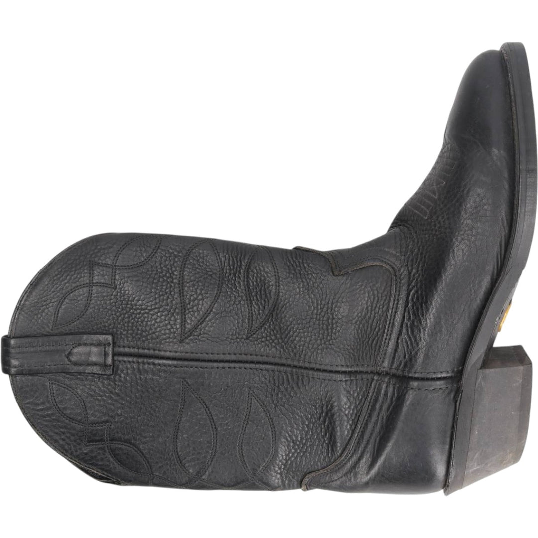Danpost all-over print platform Western boots, made in USA, size 8 1/2D Men's 26.5cm genuine leather black type Vintage Second Hand
