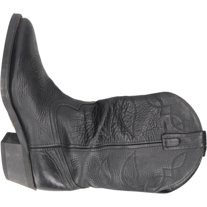 Danpost all-over print platform Western boots, made in USA, size 8 1/2D Men's 26.5cm genuine leather black type Vintage Second Hand