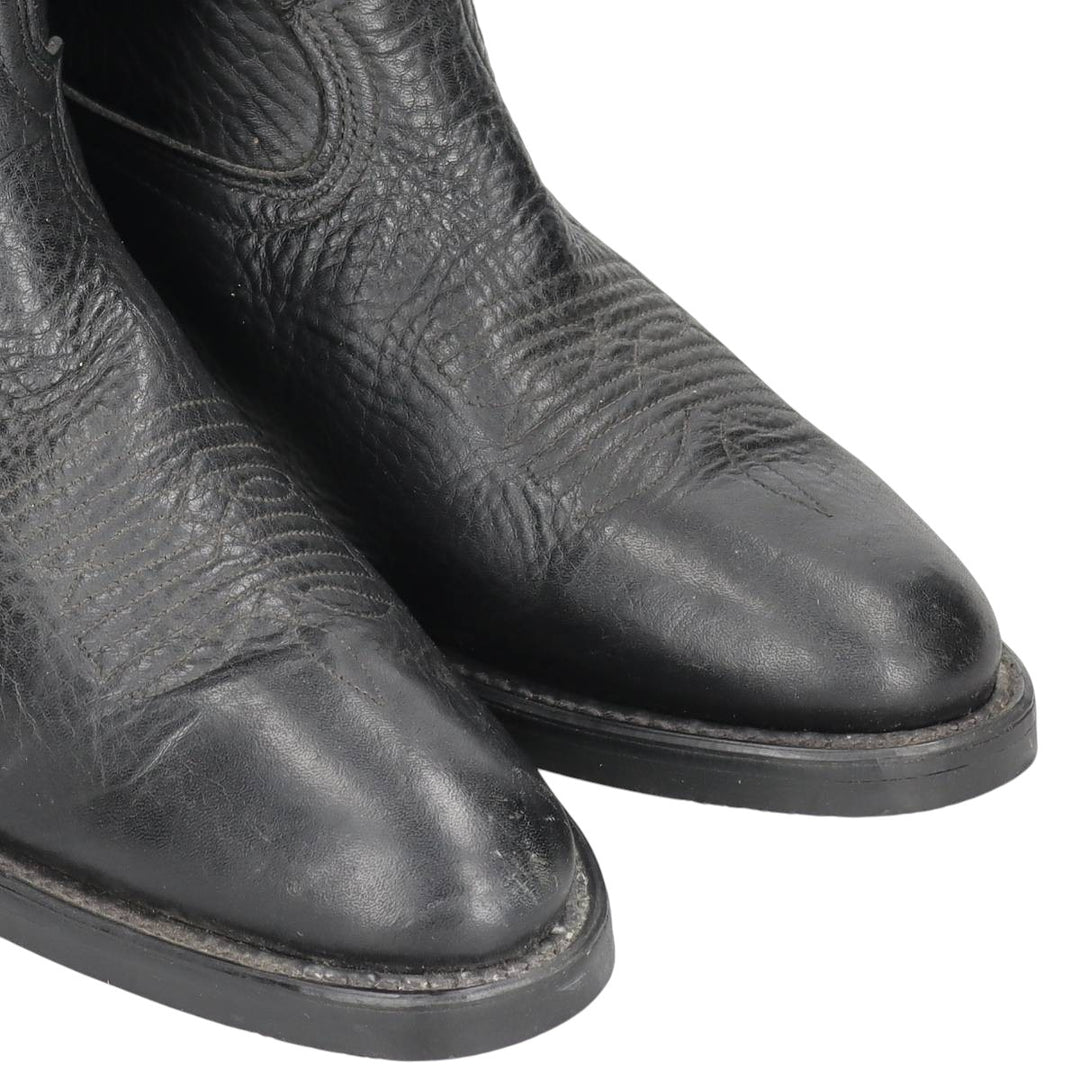 Danpost all-over print platform Western boots, made in USA, size 8 1/2D Men's 26.5cm genuine leather black type Vintage Second Hand