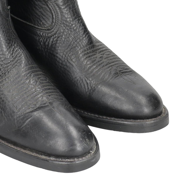 Danpost all-over print platform Western boots, made in USA, size 8 1/2D Men's 26.5cm genuine leather black type Vintage Second Hand