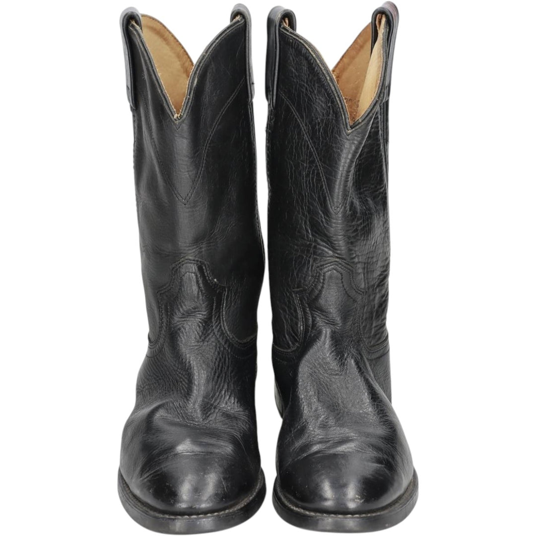 Western boots, made in USA, size 8D Men's 26.0cm genuine leather black type Vintage Second Hand