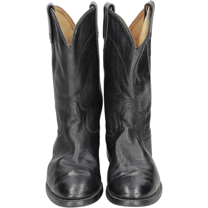 Western boots, made in USA, size 8D Men's 26.0cm genuine leather black type Vintage Second Hand