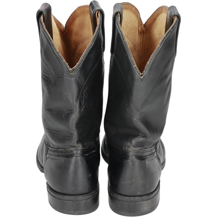 Western boots, made in USA, size 8D Men's 26.0cm genuine leather black type Vintage Second Hand