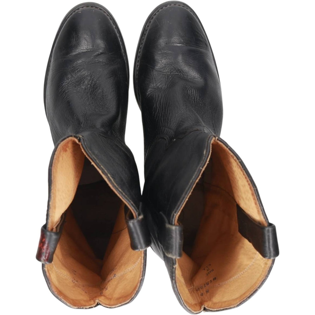 Western boots, made in USA, size 8D Men's 26.0cm genuine leather black type Vintage Second Hand
