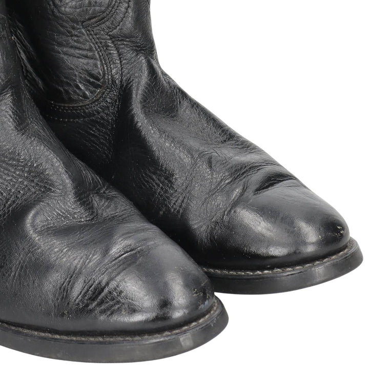 Western boots, made in USA, size 8D Men's 26.0cm genuine leather black type Vintage Second Hand