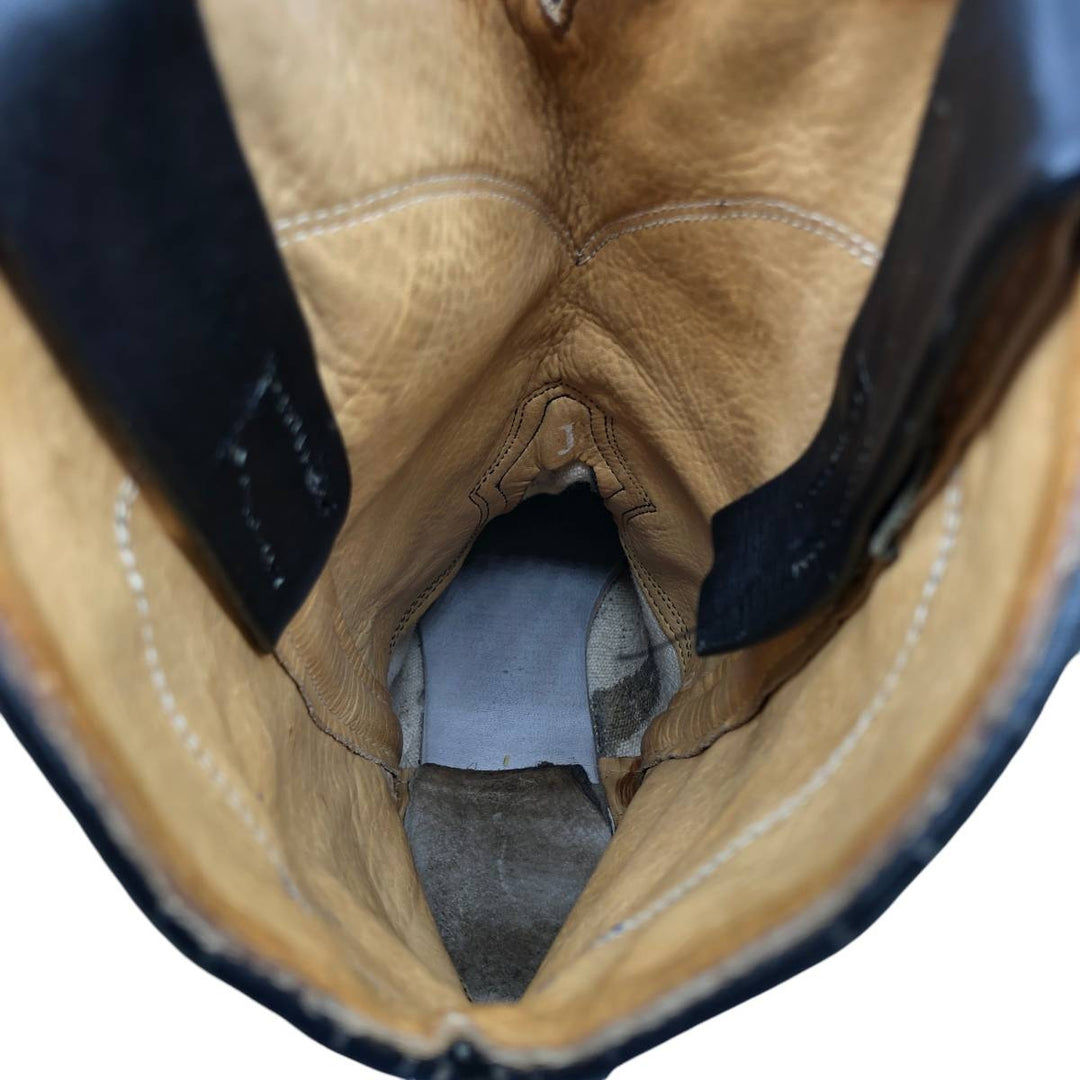 Western boots, made in USA, size 8D Men's 26.0cm genuine leather black type Vintage Second Hand