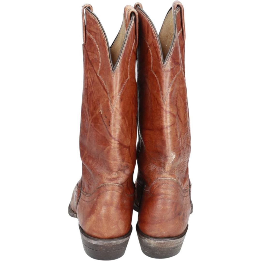 Tony Lama all-over print platform Western boots, size 8 1/2D Men's 26.5cm unclear brown type Vintage Second Hand