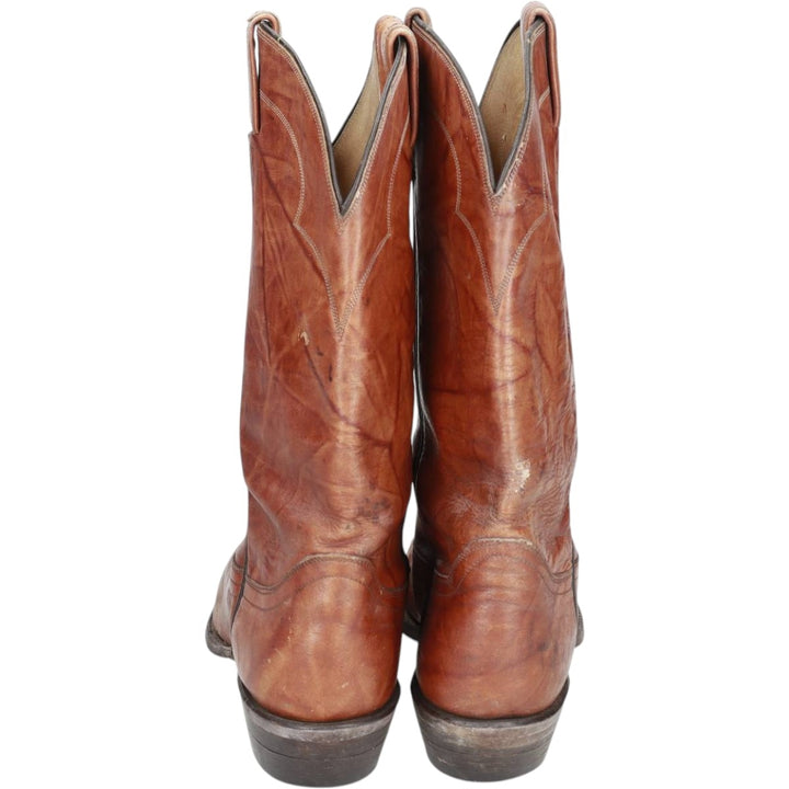 Tony Lama all-over print platform Western boots, size 8 1/2D Men's 26.5cm unclear brown type Vintage Second Hand