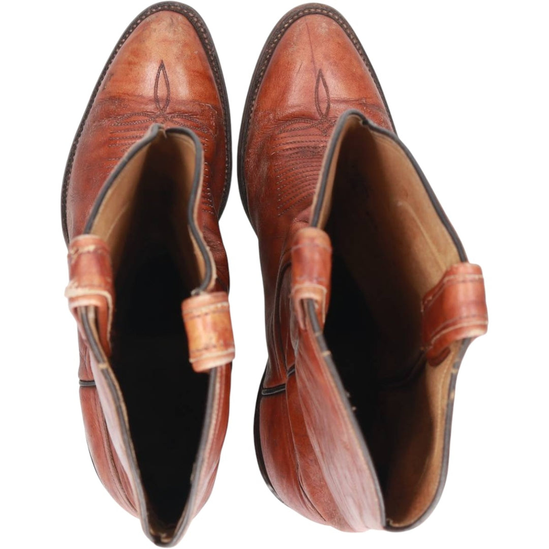 Tony Lama all-over print platform Western boots, size 8 1/2D Men's 26.5cm unclear brown type Vintage Second Hand