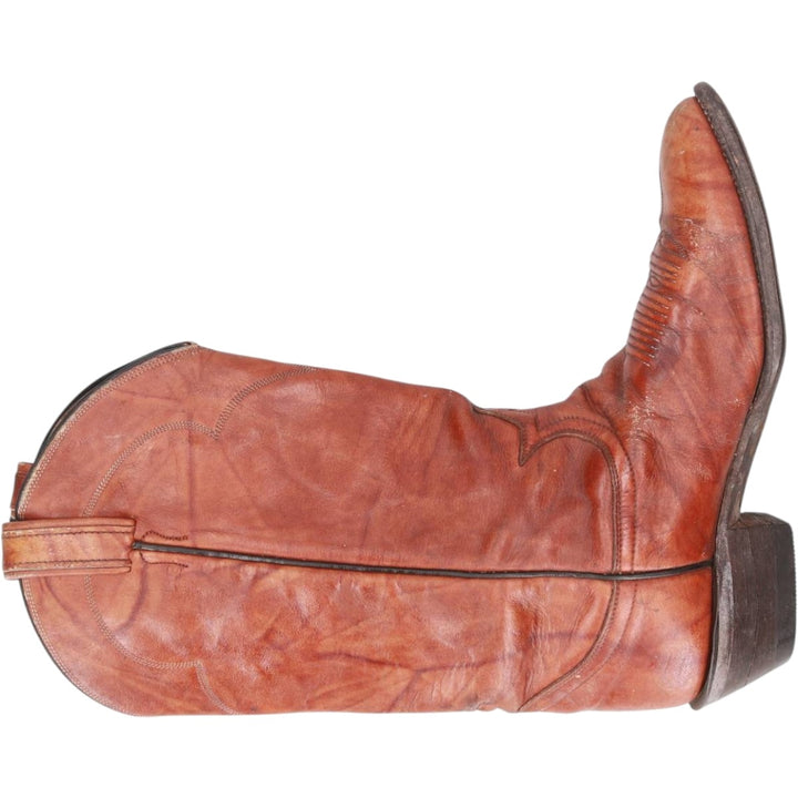 Tony Lama all-over print platform Western boots, size 8 1/2D Men's 26.5cm unclear brown type Vintage Second Hand