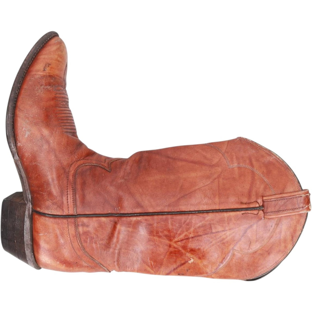 Tony Lama all-over print platform Western boots, size 8 1/2D Men's 26.5cm unclear brown type Vintage Second Hand