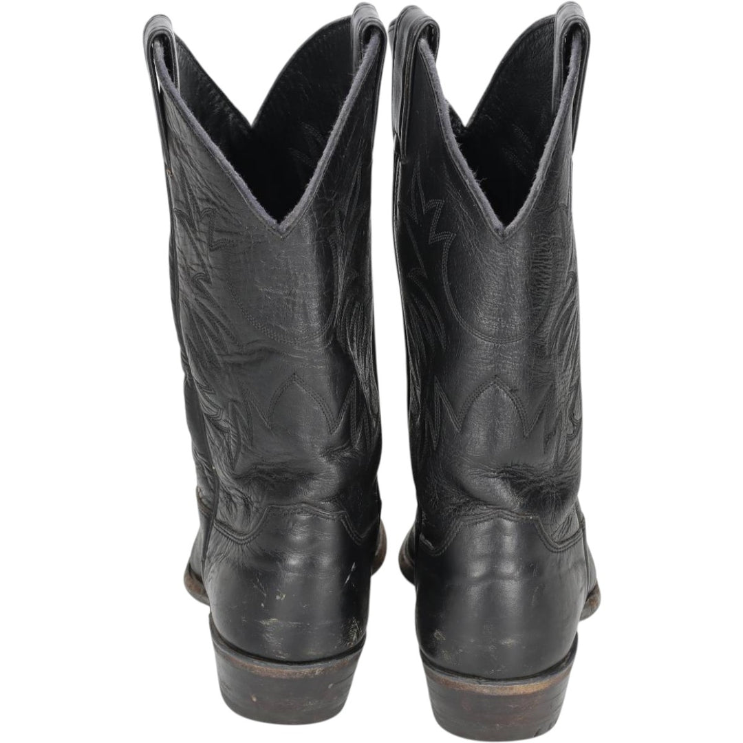 Justin Western Boots, Made in USA, Size 8B Women's 24.0cm genuine leather black type Vintage Second Hand