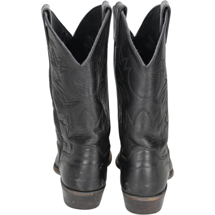Justin Western Boots, Made in USA, Size 8B Women's 24.0cm genuine leather black type Vintage Second Hand