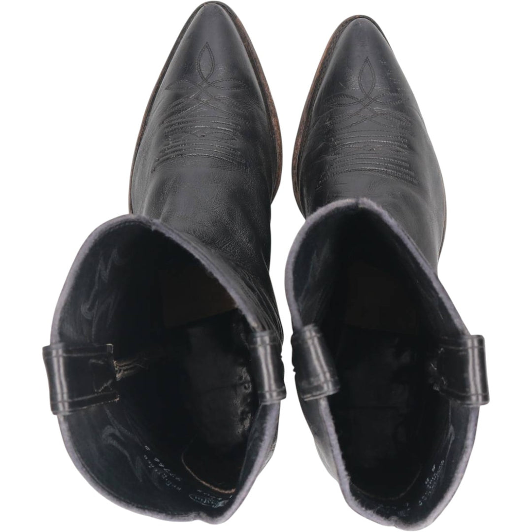 Justin Western Boots, Made in USA, Size 8B Women's 24.0cm genuine leather black type Vintage Second Hand