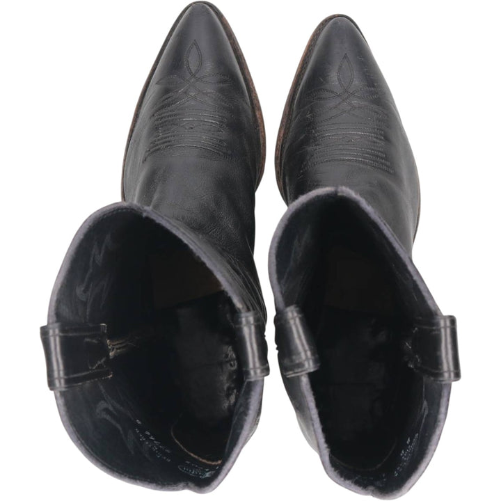 Justin Western Boots, Made in USA, Size 8B Women's 24.0cm genuine leather black type Vintage Second Hand