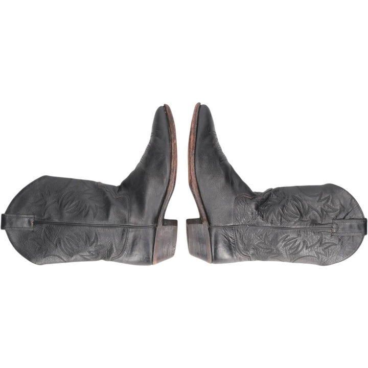 Justin Western Boots, Made in USA, Size 8B Women's 24.0cm genuine leather black type Vintage Second Hand
