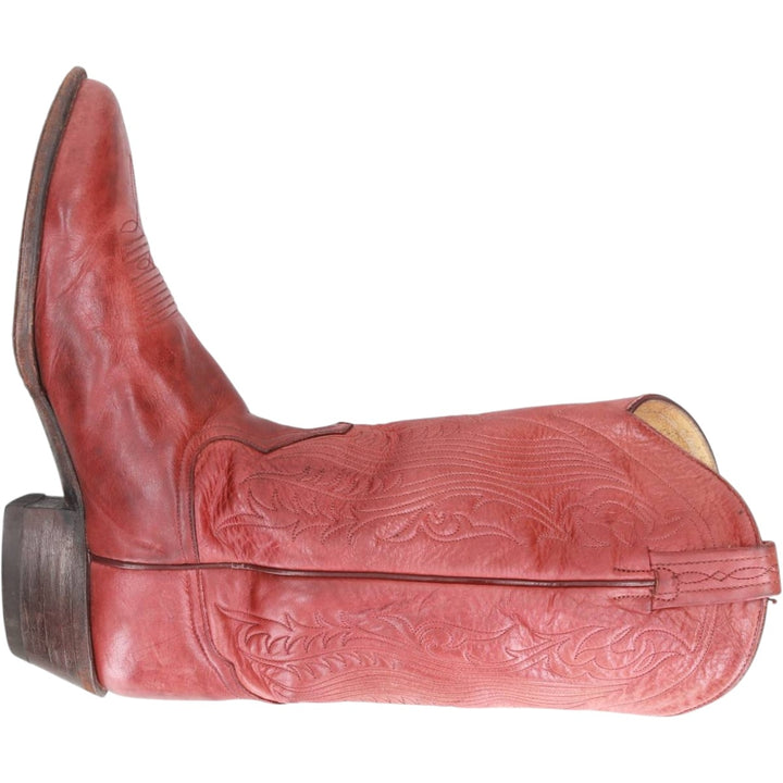 Tony Lama all-over print platform Western boots, size 9D Men's 27.0cm unclear red type reddish brown Vintage Second Hand