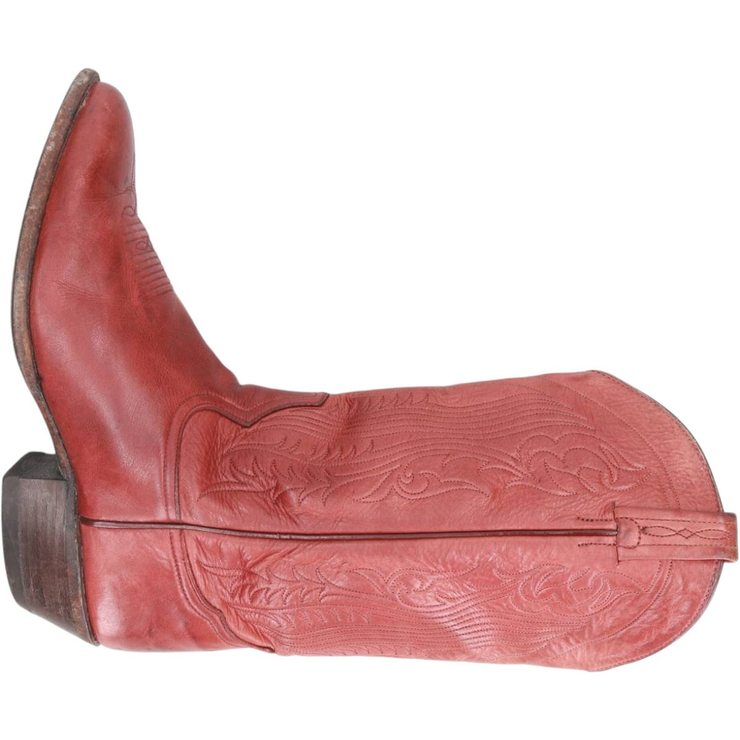 Tony Lama all-over print platform Western boots, size 9D Men's 27.0cm unclear red type reddish brown Vintage Second Hand