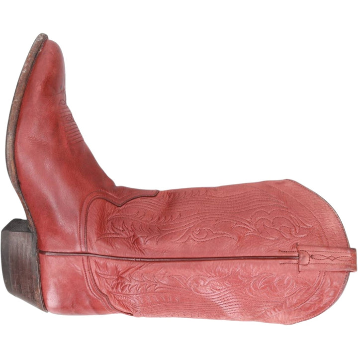 Tony Lama all-over print platform Western boots, size 9D Men's 27.0cm unclear red type reddish brown Vintage Second Hand