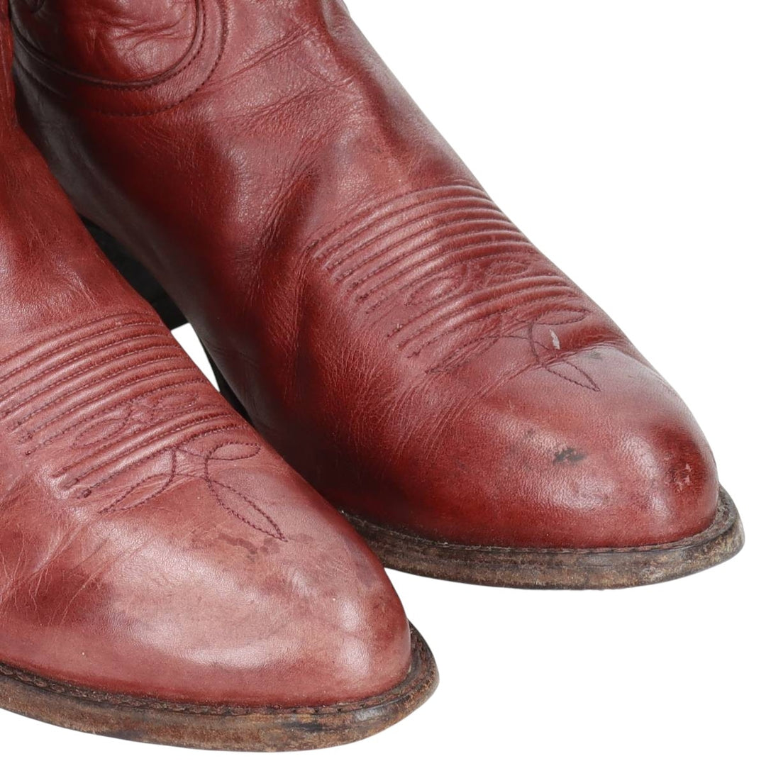 Tony Lama all-over print platform Western boots, size 9D Men's 27.0cm unclear red type reddish brown Vintage Second Hand