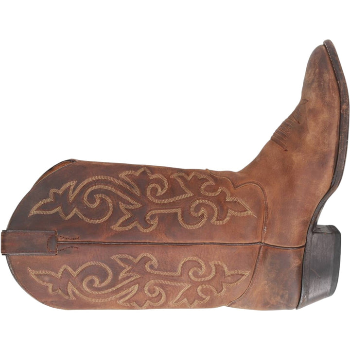 Justin All-over print platform Western boots, size 10EE Men's 28.0cm genuine leather beige type brown Vintage Second Hand