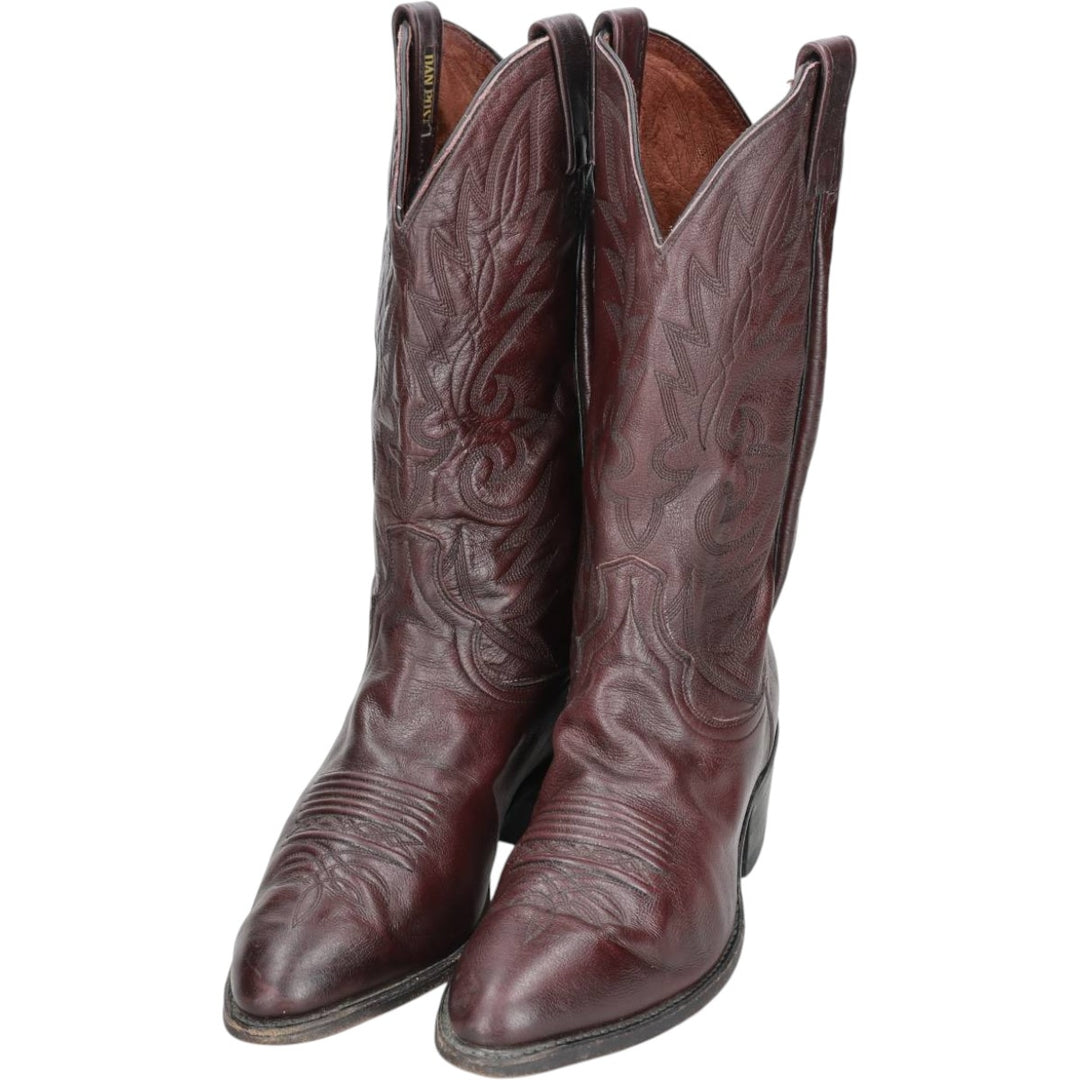 Danpost Platform Western Boots, Size 9 1/2 EW Men's 27.0cm unclear burgundy type Vintage Second Hand