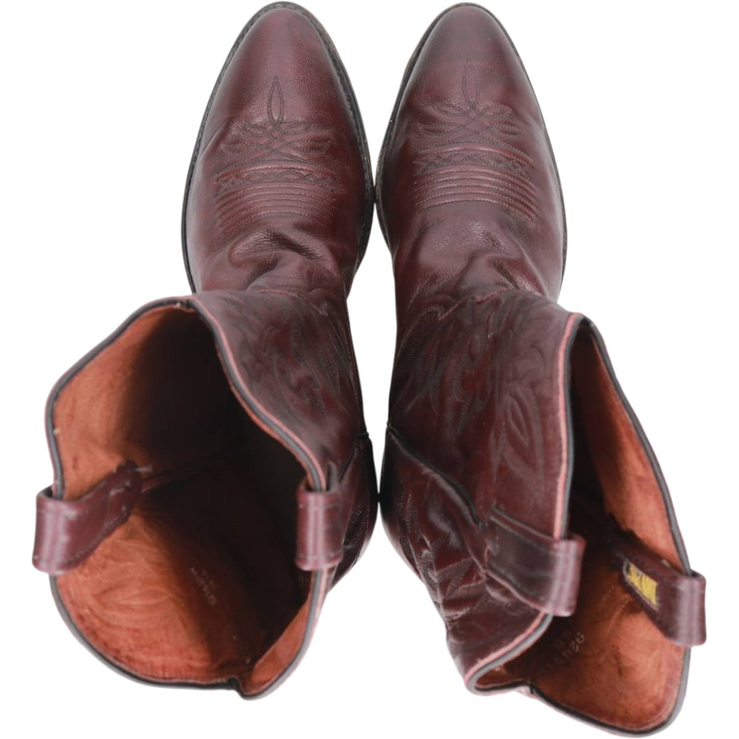 Danpost Platform Western Boots, Size 9 1/2 EW Men's 27.0cm unclear burgundy type Vintage Second Hand