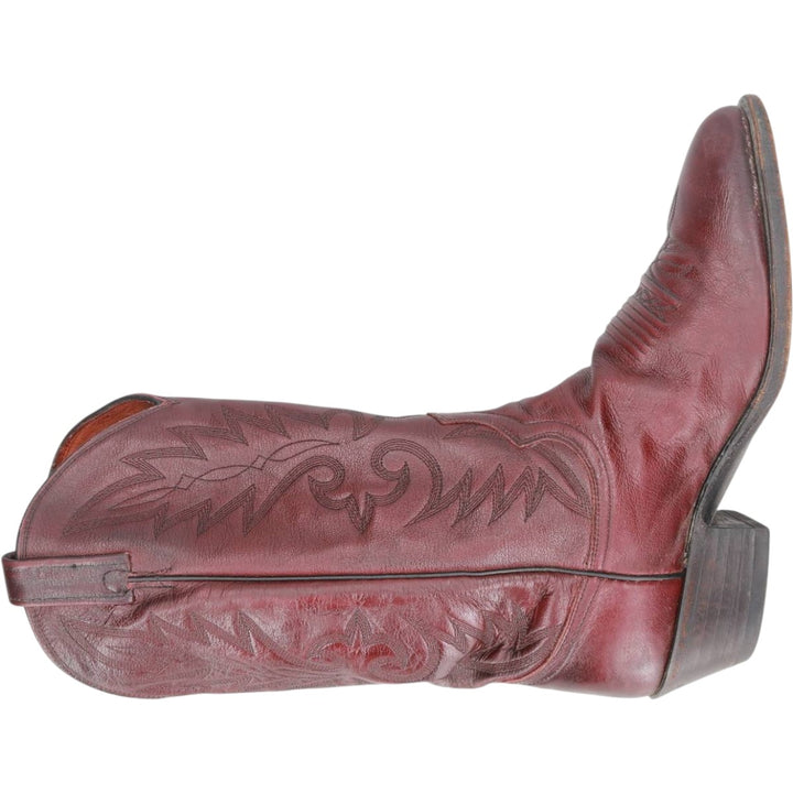 Danpost Platform Western Boots, Size 9 1/2 EW Men's 27.0cm unclear burgundy type Vintage Second Hand