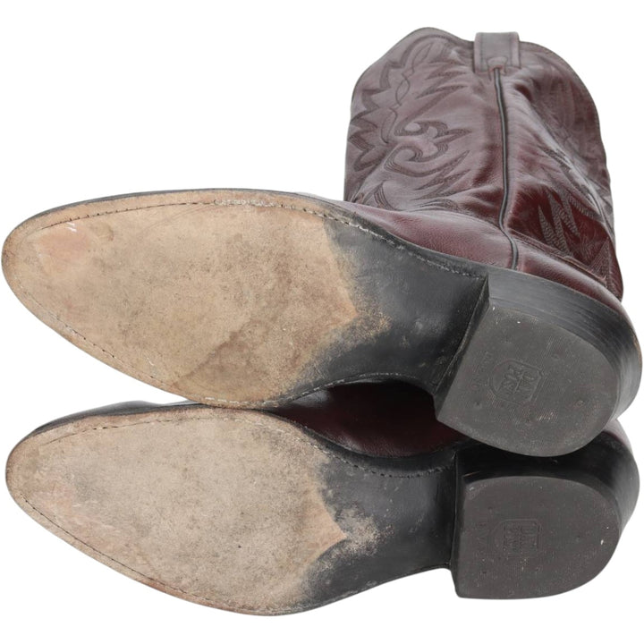 Danpost Platform Western Boots, Size 9 1/2 EW Men's 27.0cm unclear burgundy type Vintage Second Hand