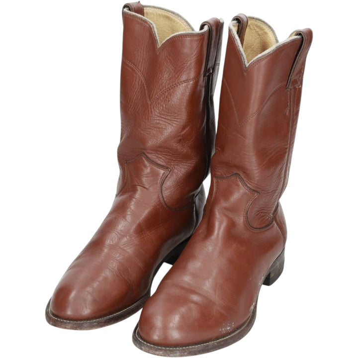 Justin Western Boots, Made in USA, Size 7 1/2D Men's 25.5cm unclear brown type Vintage Second Hand