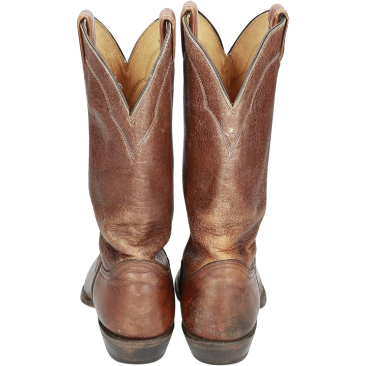 Tony Lama all-over print platform Western boots, size 8EE Men's 26.0cm unclear brown type Vintage Second Hand