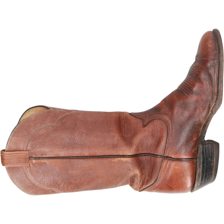 Tony Lama all-over print platform Western boots, size 8EE Men's 26.0cm unclear brown type Vintage Second Hand
