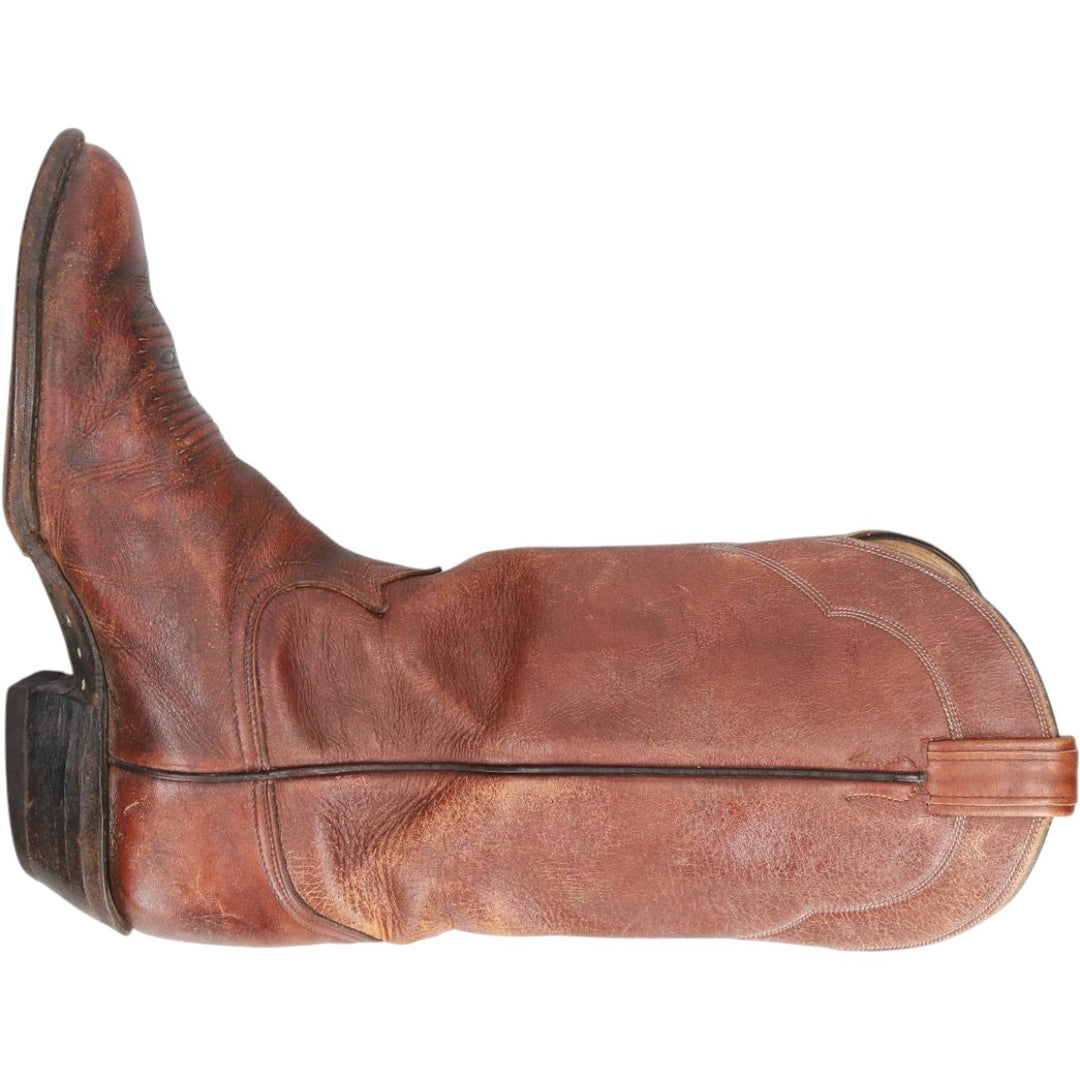 Tony Lama all-over print platform Western boots, size 8EE Men's 26.0cm unclear brown type Vintage Second Hand