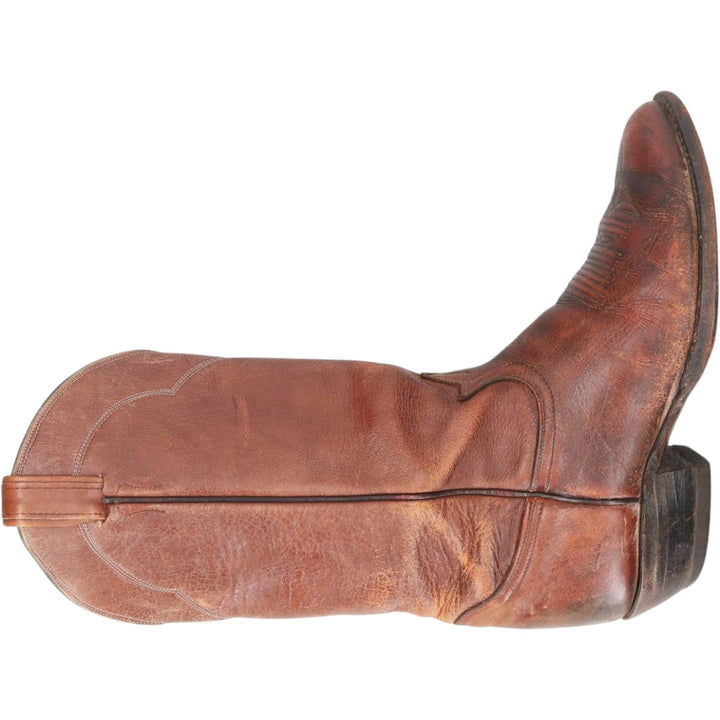 Tony Lama all-over print platform Western boots, size 8EE Men's 26.0cm unclear brown type Vintage Second Hand