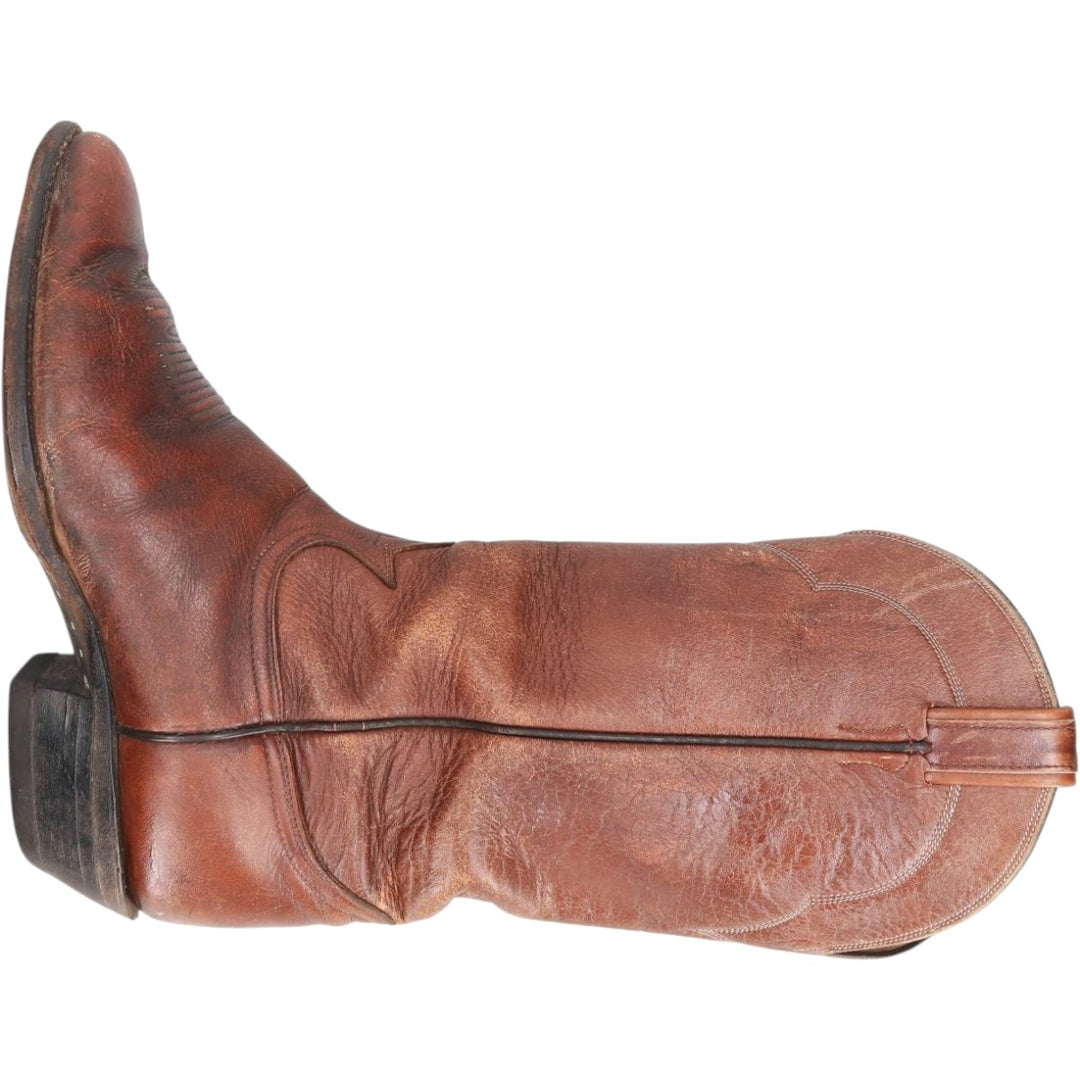 Tony Lama all-over print platform Western boots, size 8EE Men's 26.0cm unclear brown type Vintage Second Hand