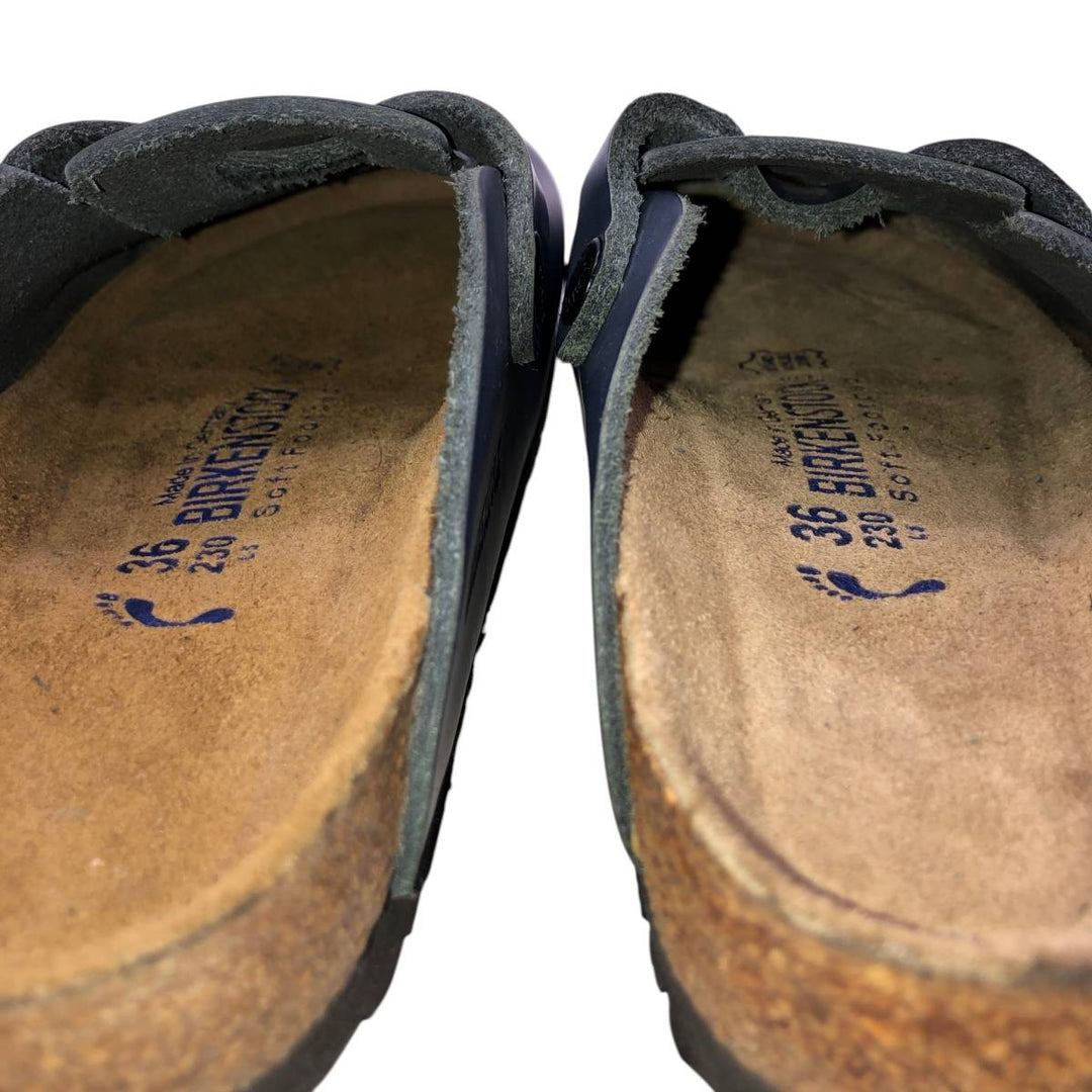 Birkenstock Boston clog sandals, made in Germany, size 36 Women's 23.0cm unclear Navy blue Vintage Second Hand